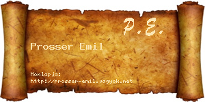 Prosser Emil névjegykártya